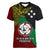 Papua New Guinea East New Britain Province Women V Neck T Shirt PNG Birds Of Paradise Polynesian Arty Style LT03 Female Green - Polynesian Pride