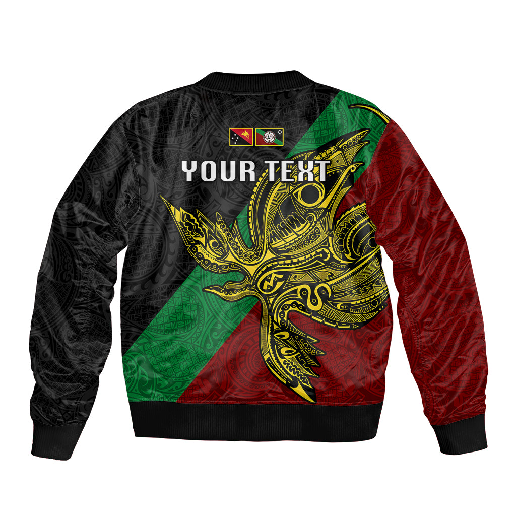 Custom Papua New Guinea East New Britain Province Bomber Jacket PNG Birds Of Paradise Polynesian Arty Style LT03 - Polynesian Pride
