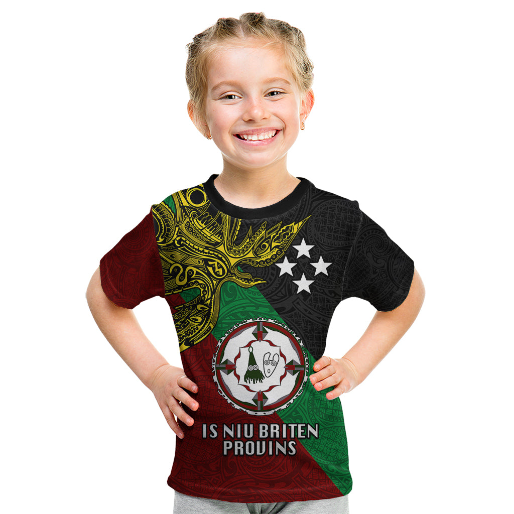 Custom Papua New Guinea East New Britain Province Kid T Shirt PNG Birds Of Paradise Polynesian Arty Style LT03 Green - Polynesian Pride