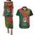Papua New Guinea East Sepik Province Couples Matching Puletasi Dress and Hawaiian Shirt PNG Birds Of Paradise Polynesian Arty Style LT03 Green - Polynesian Pride
