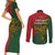 Papua New Guinea East Sepik Province Couples Matching Short Sleeve Bodycon Dress and Long Sleeve Button Shirts PNG Birds Of Paradise Polynesian Arty Style LT03 - Polynesian Pride