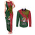 Papua New Guinea East Sepik Province Couples Matching Tank Maxi Dress and Long Sleeve Button Shirts PNG Birds Of Paradise Polynesian Arty Style LT03 Green - Polynesian Pride
