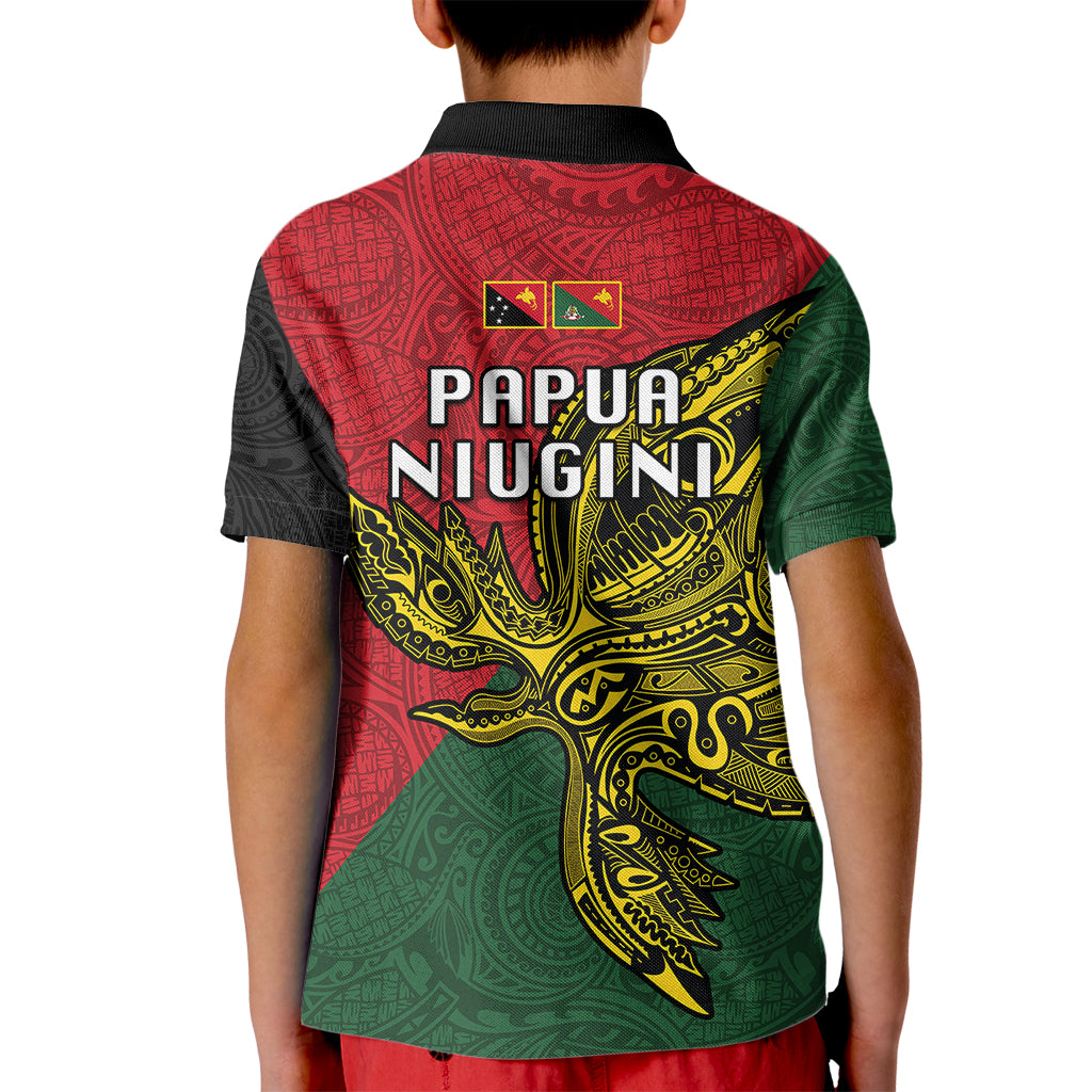 Papua New Guinea East Sepik Province Kid Polo Shirt PNG Birds Of Paradise Polynesian Arty Style LT03 - Polynesian Pride