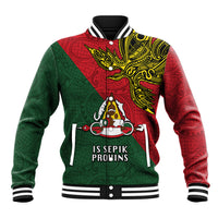 Custom Papua New Guinea East Sepik Province Baseball Jacket PNG Birds Of Paradise Polynesian Arty Style LT03 Unisex Green - Polynesian Pride