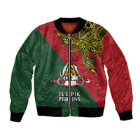 Custom Papua New Guinea East Sepik Province Bomber Jacket PNG Birds Of Paradise Polynesian Arty Style LT03 Unisex Green - Polynesian Pride