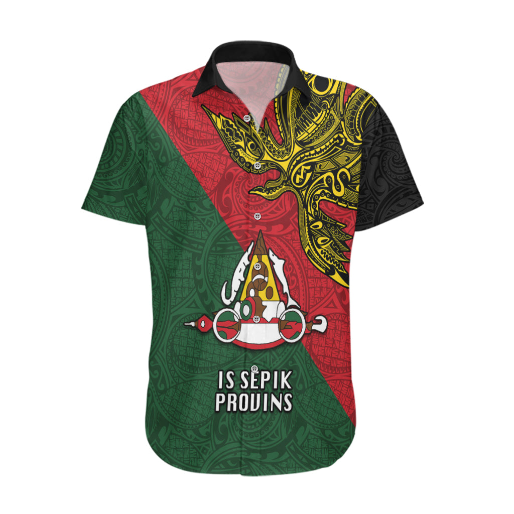 Custom Papua New Guinea East Sepik Province Hawaiian Shirt PNG Birds Of Paradise Polynesian Arty Style LT03 Green - Polynesian Pride