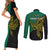 Custom Papua New Guinea Enga Province Couples Matching Short Sleeve Bodycon Dress and Long Sleeve Button Shirts PNG Birds Of Paradise Polynesian Arty Style LT03 - Polynesian Pride