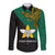 Custom Papua New Guinea Enga Province Long Sleeve Button Shirt PNG Birds Of Paradise Polynesian Arty Style LT03 Unisex Green - Polynesian Pride