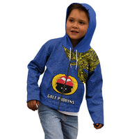 Papua New Guinea Gulf Province Kid Hoodie PNG Birds Of Paradise Polynesian Arty Style LT03 - Polynesian Pride
