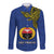 Papua New Guinea Gulf Province Long Sleeve Button Shirt PNG Birds Of Paradise Polynesian Arty Style LT03 Unisex Blue - Polynesian Pride