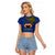 Custom Papua New Guinea Gulf Province Raglan Cropped T Shirt PNG Birds Of Paradise Polynesian Arty Style LT03 Female Blue - Polynesian Pride