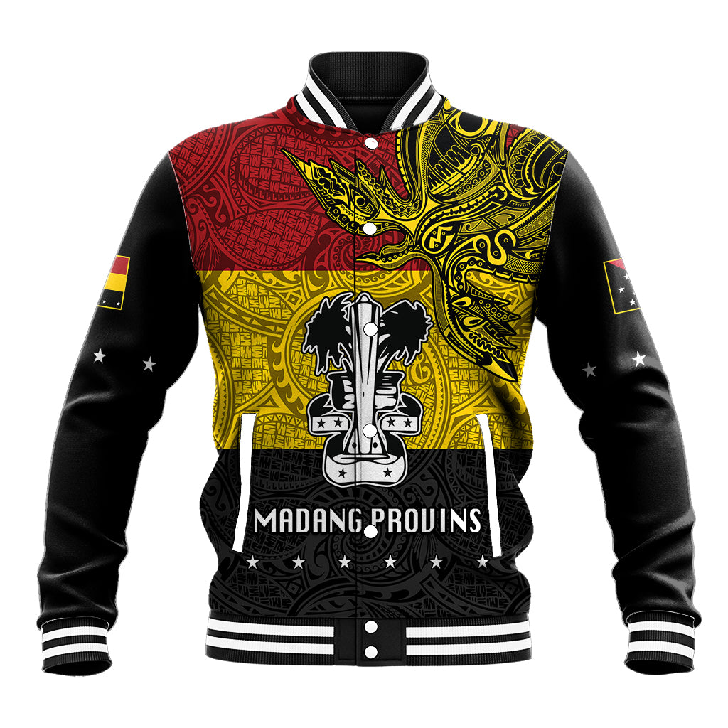 Papua New Guinea Madang Province Baseball Jacket PNG Birds Of Paradise Polynesian Arty Style LT03 Unisex Yellow - Polynesian Pride