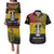 Papua New Guinea Madang Province Couples Matching Puletasi Dress and Hawaiian Shirt PNG Birds Of Paradise Polynesian Arty Style LT03 Yellow - Polynesian Pride