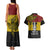 Papua New Guinea Madang Province Couples Matching Tank Maxi Dress and Hawaiian Shirt PNG Birds Of Paradise Polynesian Arty Style LT03 - Polynesian Pride