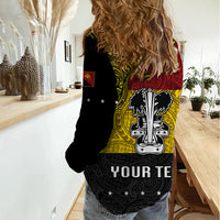 Custom Papua New Guinea Madang Province Women Casual Shirt PNG Birds Of Paradise Polynesian Arty Style LT03 - Polynesian Pride
