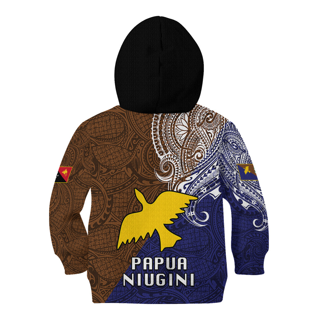 Papua New Guinea Manus Province Kid Hoodie PNG Birds Of Paradise Polynesian Arty Style LT03 - Polynesian Pride