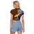 Papua New Guinea Manus Province Raglan Cropped T Shirt PNG Birds Of Paradise Polynesian Arty Style LT03 - Polynesian Pride