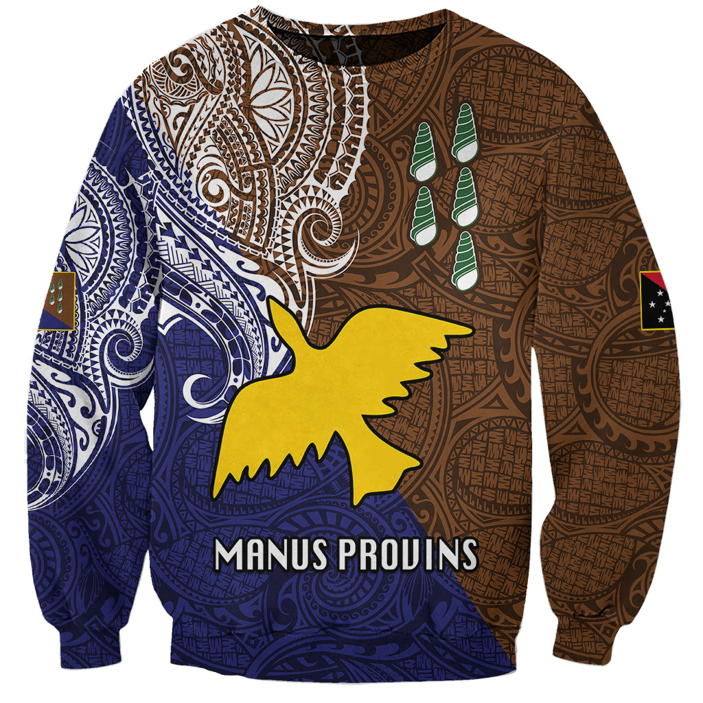 Papua New Guinea Manus Province Sweatshirt PNG Birds Of Paradise Polynesian Arty Style LT03 Unisex Brown - Polynesian Pride