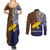Custom Papua New Guinea Manus Province Couples Matching Summer Maxi Dress and Long Sleeve Button Shirts PNG Birds Of Paradise Polynesian Arty Style LT03 - Polynesian Pride