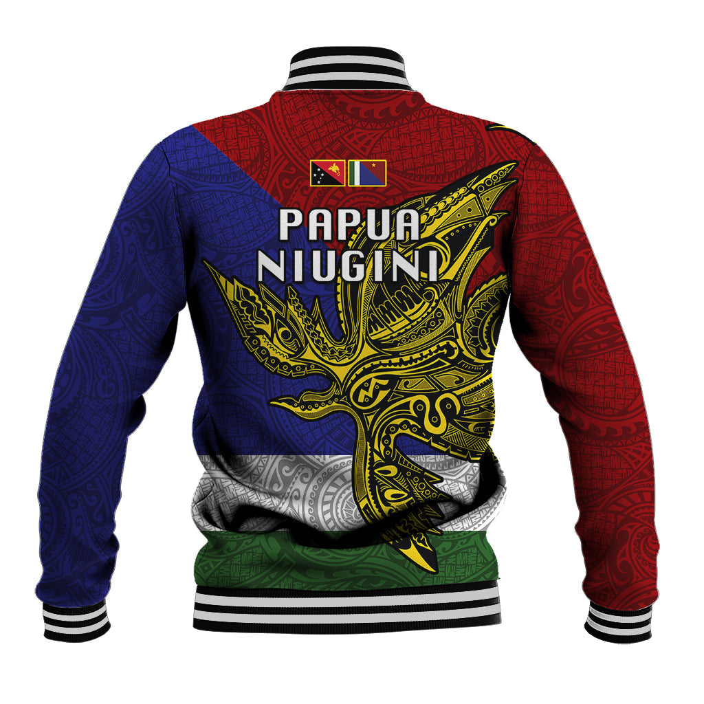 Papua New Guinea Milne Bay Province Baseball Jacket PNG Birds Of Paradise Polynesian Arty Style LT03 - Polynesian Pride
