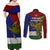 Papua New Guinea Milne Bay Province Couples Matching Off Shoulder Maxi Dress and Long Sleeve Button Shirts PNG Birds Of Paradise Polynesian Arty Style LT03 - Polynesian Pride