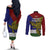 Papua New Guinea Milne Bay Province Couples Matching Off The Shoulder Long Sleeve Dress and Long Sleeve Button Shirts PNG Birds Of Paradise Polynesian Arty Style LT03 - Polynesian Pride