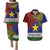 Papua New Guinea Milne Bay Province Couples Matching Puletasi Dress and Hawaiian Shirt PNG Birds Of Paradise Polynesian Arty Style LT03 Blue - Polynesian Pride
