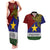 Papua New Guinea Milne Bay Province Couples Matching Tank Maxi Dress and Hawaiian Shirt PNG Birds Of Paradise Polynesian Arty Style LT03 Blue - Polynesian Pride