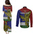 Custom Papua New Guinea Milne Bay Province Couples Matching Puletasi Dress and Long Sleeve Button Shirts PNG Birds Of Paradise Polynesian Arty Style LT03 - Polynesian Pride