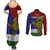 Custom Papua New Guinea Milne Bay Province Couples Matching Summer Maxi Dress and Long Sleeve Button Shirts PNG Birds Of Paradise Polynesian Arty Style LT03 - Polynesian Pride