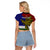 Custom Papua New Guinea Milne Bay Province Raglan Cropped T Shirt PNG Birds Of Paradise Polynesian Arty Style LT03 - Polynesian Pride