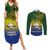 Papua New Guinea Morobe Province Couples Matching Summer Maxi Dress and Long Sleeve Button Shirts PNG Birds Of Paradise Polynesian Arty Style LT03 Yellow - Polynesian Pride