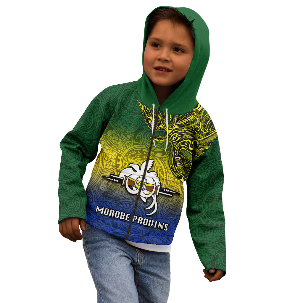 Papua New Guinea Morobe Province Kid Hoodie PNG Birds Of Paradise Polynesian Arty Style LT03 - Polynesian Pride