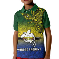 Papua New Guinea Morobe Province Kid Polo Shirt PNG Birds Of Paradise Polynesian Arty Style LT03 Kid Yellow - Polynesian Pride