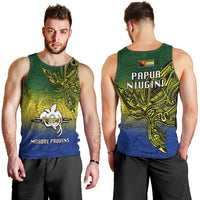 Papua New Guinea Morobe Province Men Tank Top PNG Birds Of Paradise Polynesian Arty Style LT03 - Polynesian Pride