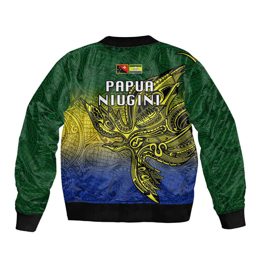 Papua New Guinea Morobe Province Sleeve Zip Bomber Jacket PNG Birds Of Paradise Polynesian Arty Style LT03 - Polynesian Pride