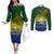 Custom Papua New Guinea Morobe Province Couples Matching Off The Shoulder Long Sleeve Dress and Long Sleeve Button Shirts PNG Birds Of Paradise Polynesian Arty Style LT03 Yellow - Polynesian Pride