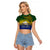 Custom Papua New Guinea Morobe Province Raglan Cropped T Shirt PNG Birds Of Paradise Polynesian Arty Style LT03 Female Yellow - Polynesian Pride