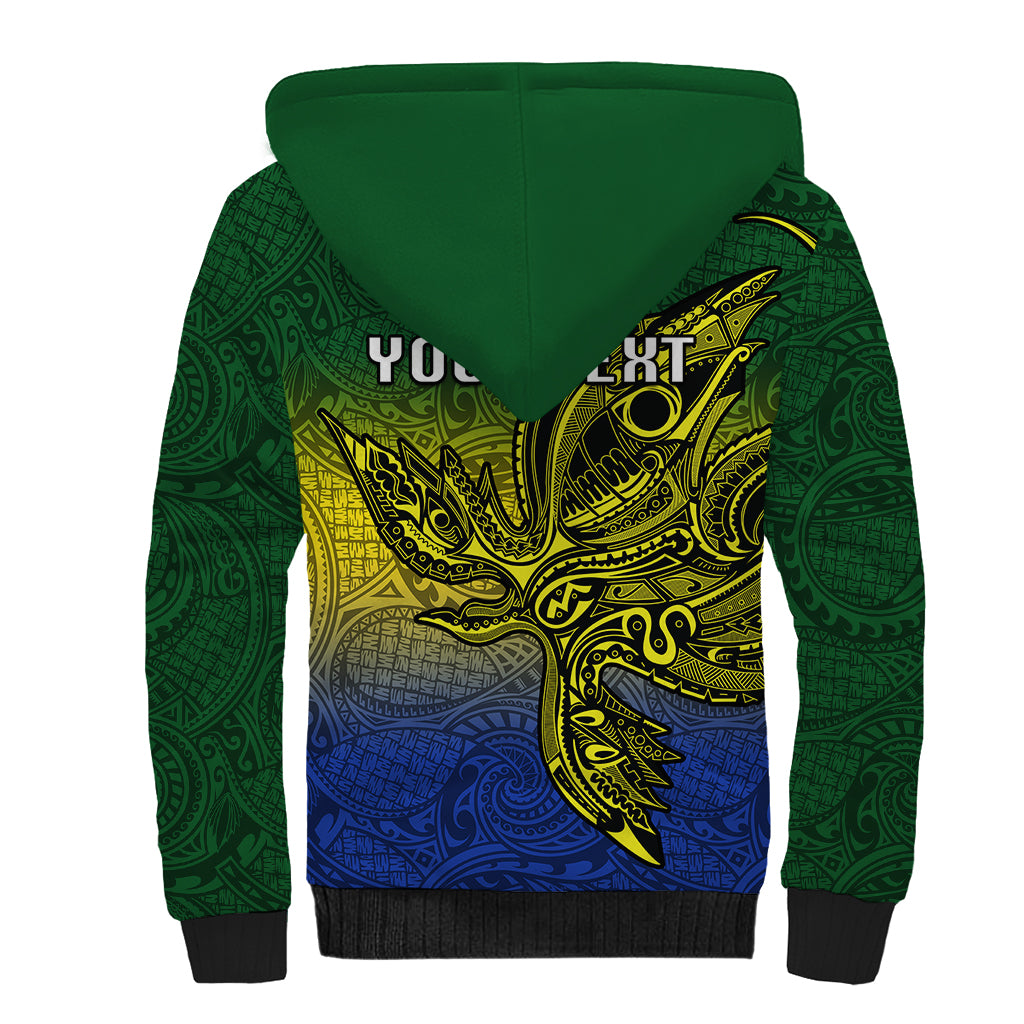 Custom Papua New Guinea Morobe Province Sherpa Hoodie PNG Birds Of Paradise Polynesian Arty Style LT03 - Polynesian Pride