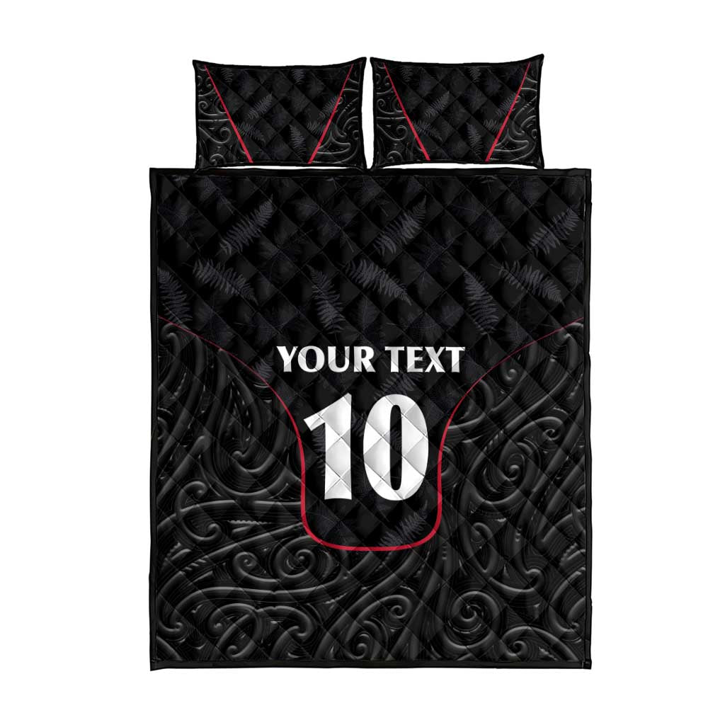 Custom New Zealand Rugby Quilt Bed Set Maori All Black Championship 2024 and Silver Fern