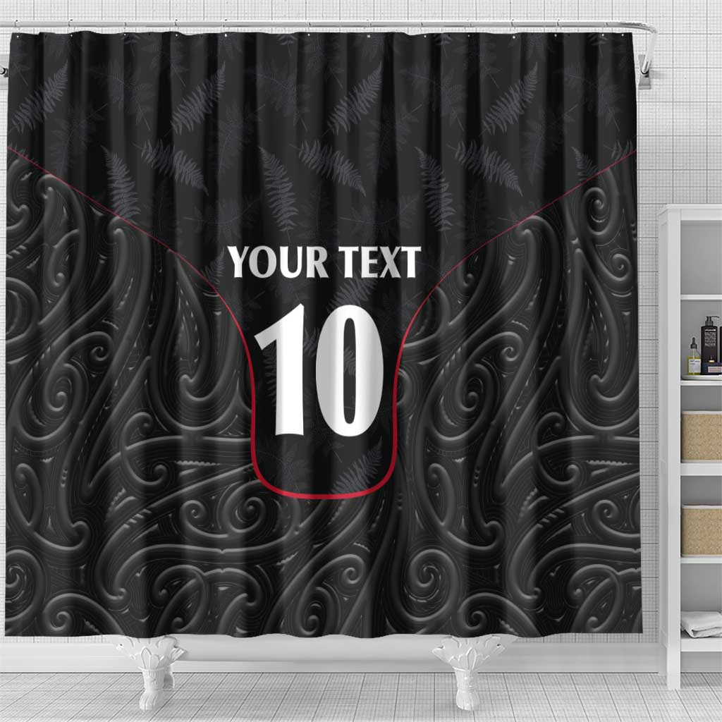 Custom New Zealand Rugby Shower Curtain Maori All Black Championship 2024 and Silver Fern