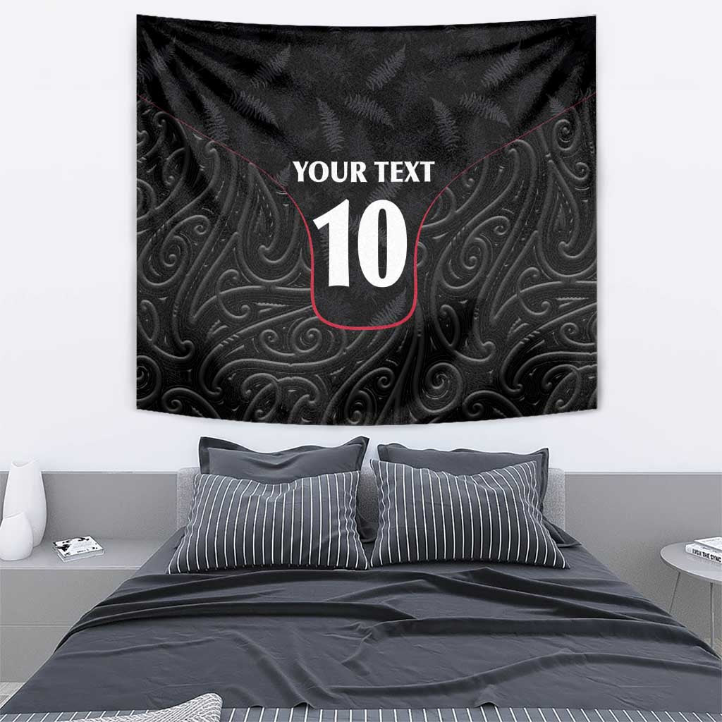 Custom New Zealand Rugby Tapestry Maori All Black Championship 2024 and Silver Fern