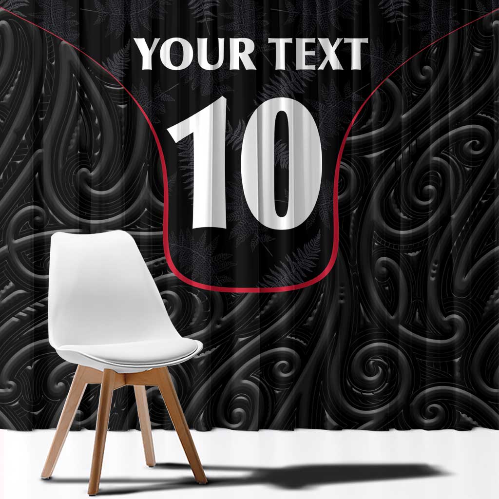 Custom New Zealand Rugby Window Curtain Maori All Black Championship 2024 and Silver Fern