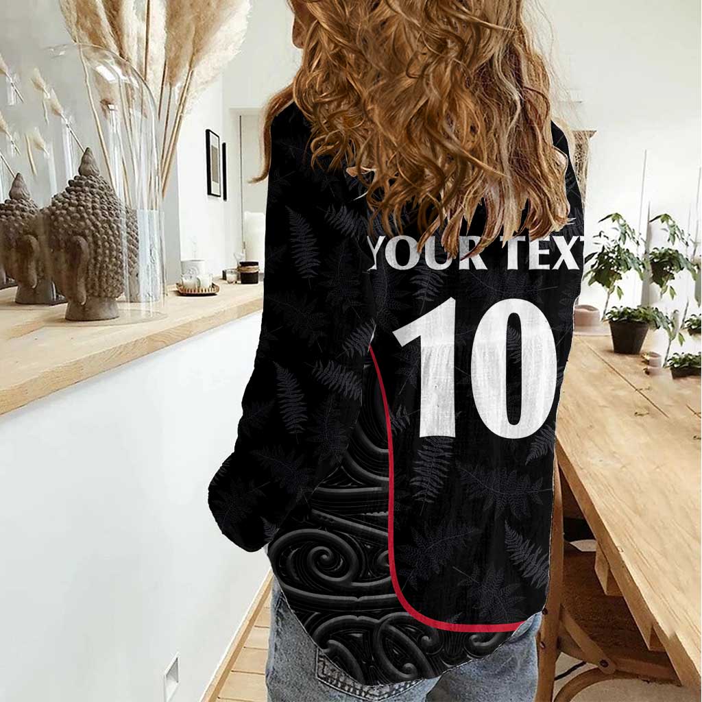 Custom New Zealand Rugby Women Casual Shirt Maori All Black Championship 2024 and Silver Fern