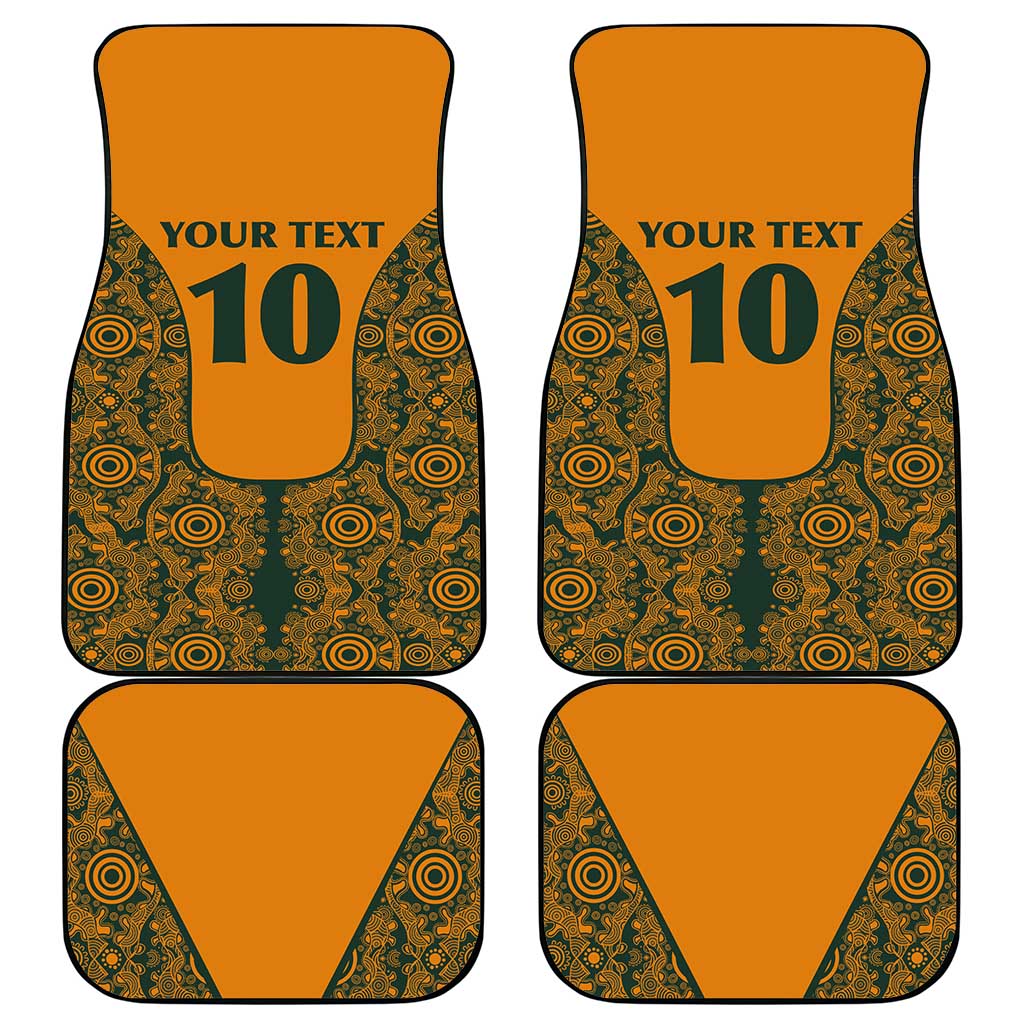 Custom Australia Rugby Championship 2024 Car Mats Aboriginal Art Tattoo Pattern