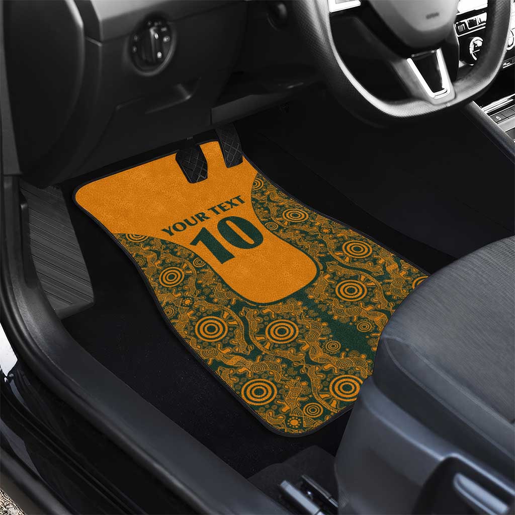 Custom Australia Rugby Championship 2024 Car Mats Aboriginal Art Tattoo Pattern