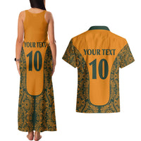 Custom Australia Rugby Championship 2024 Couples Matching Tank Maxi Dress and Hawaiian Shirt Aboriginal Art Tattoo Pattern LT03 - Polynesian Pride