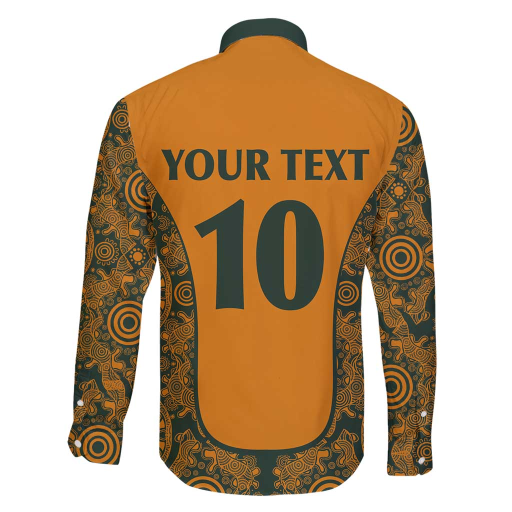 Custom Australia Rugby Championship 2024 Family Matching Long Sleeve Bodycon Dress and Hawaiian Shirt Aboriginal Art Tattoo Pattern
