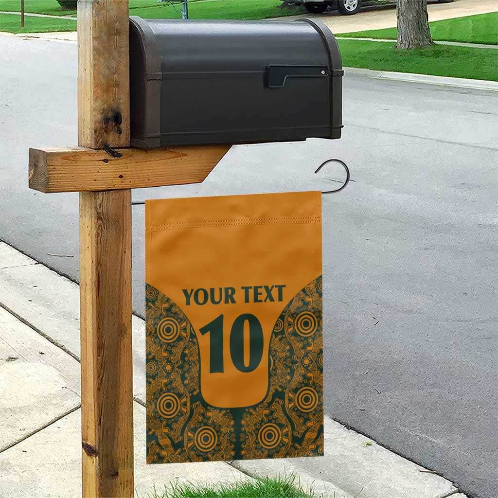 Custom Australia Rugby Championship 2024 Garden Flag Aboriginal Art Tattoo Pattern