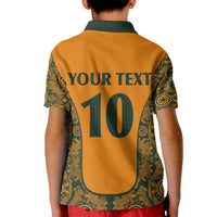 Custom Australia Rugby Championship 2024 Kid Polo Shirt Aboriginal Art Tattoo Pattern